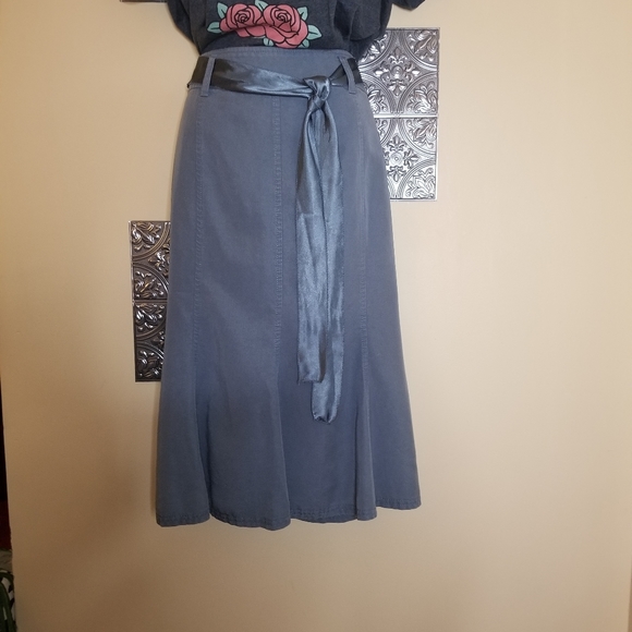 Vintage Tencel Flare Hem Skirt Side Zip  Size M - Picture 2 of 7